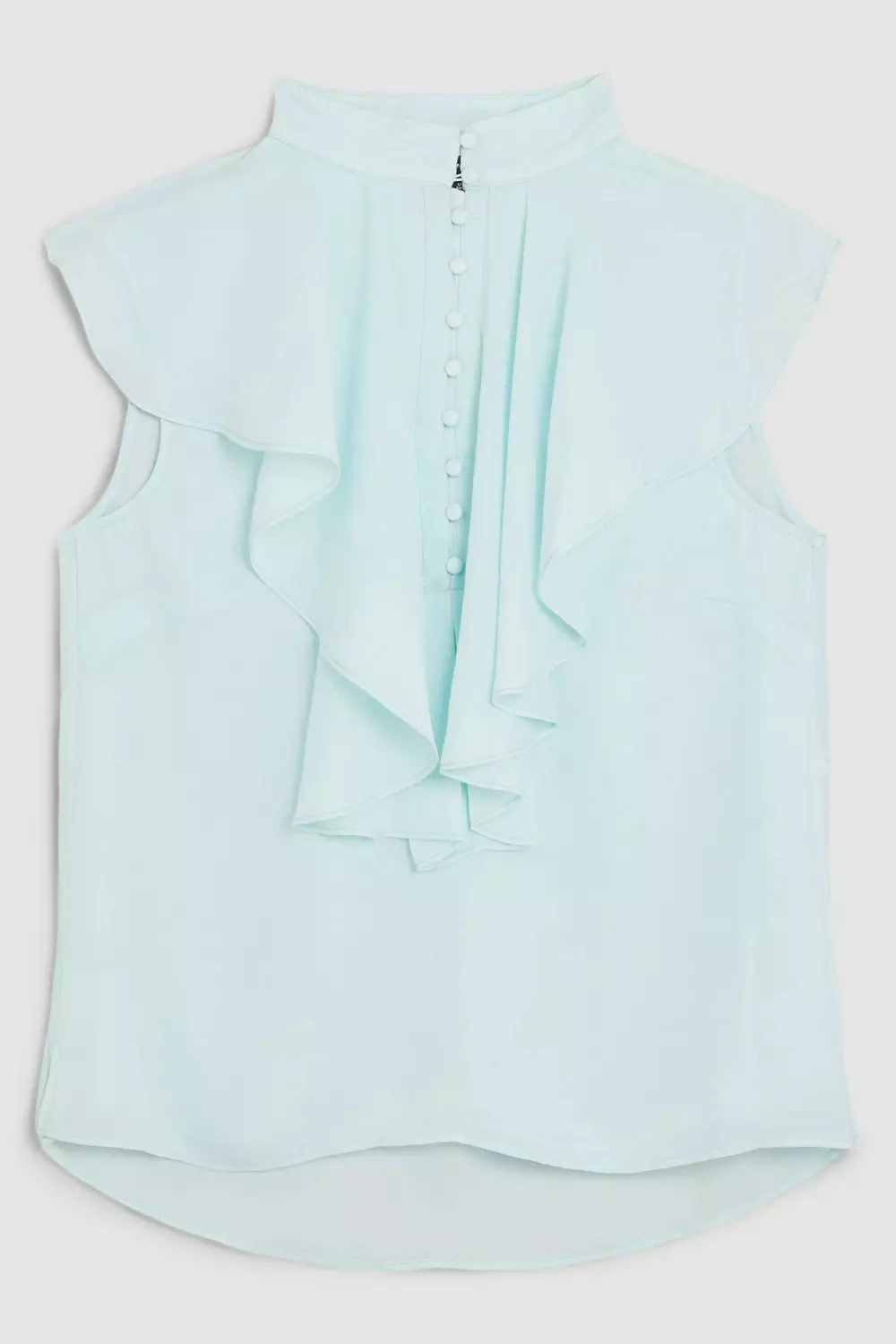 High neck ruffle 2025 sleeveless blouse